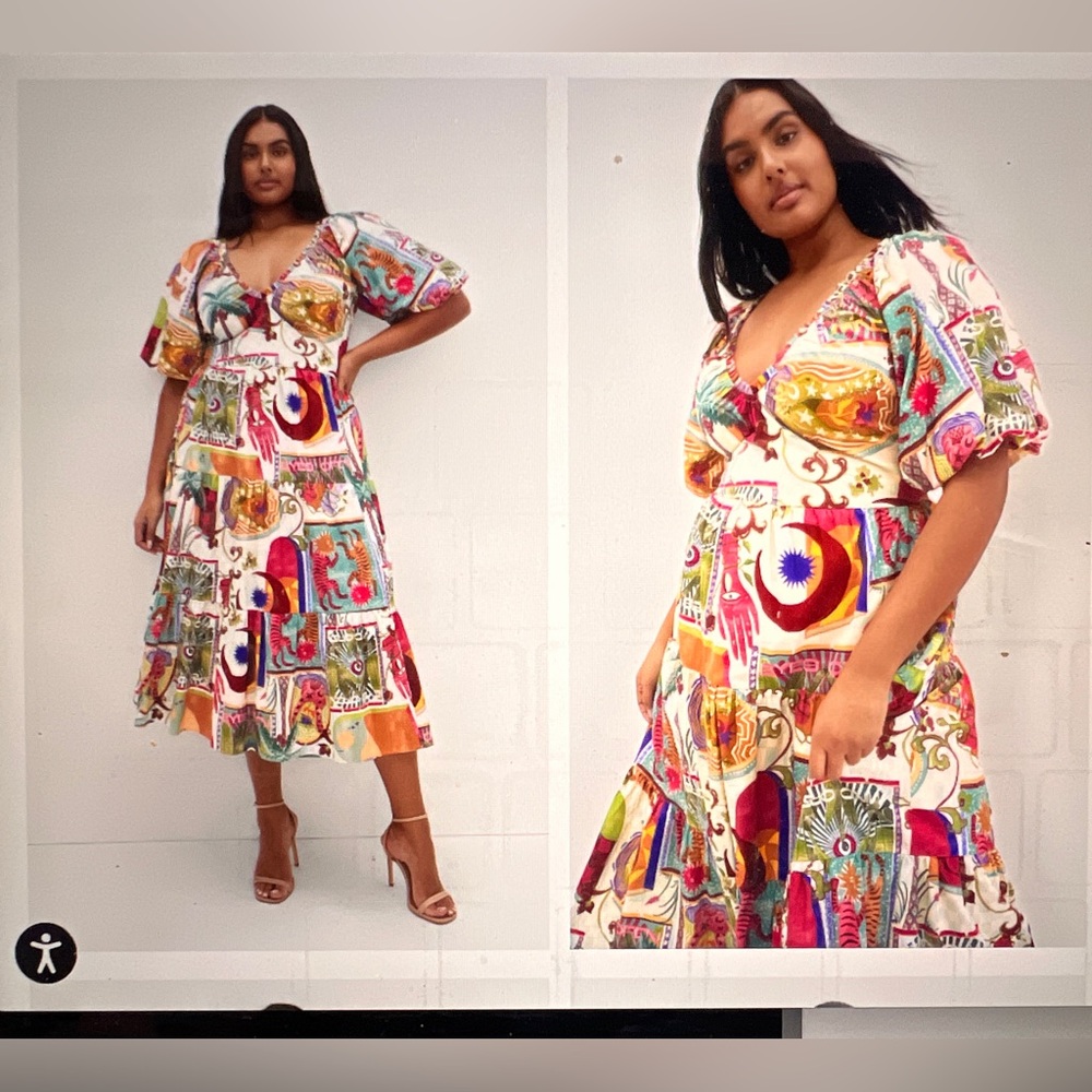 NWT Colorful Summer Printed Women's Dress